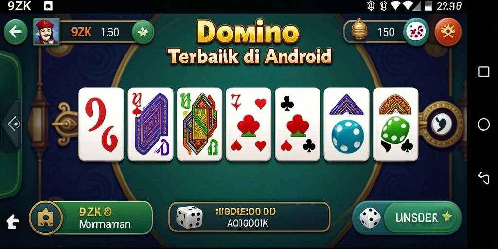 Screenshot gameplay 9ZK menampilkan suasana permainan Domino yang seru.