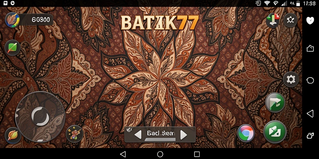 Tampilan gameplay BATIK77 dengan desain batik yang kreatif.