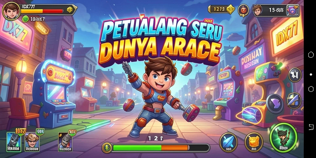 Tampilan utama IDX777 dengan aksi gameplay yang menarik.
