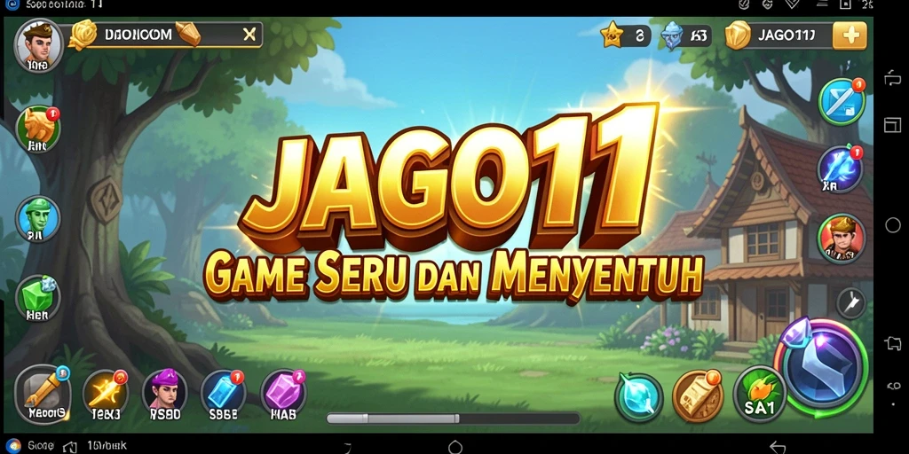 Tangkapan layar gameplay JAGO11 yang menunjukkan karakter dan kemajuan dalam game Idle.