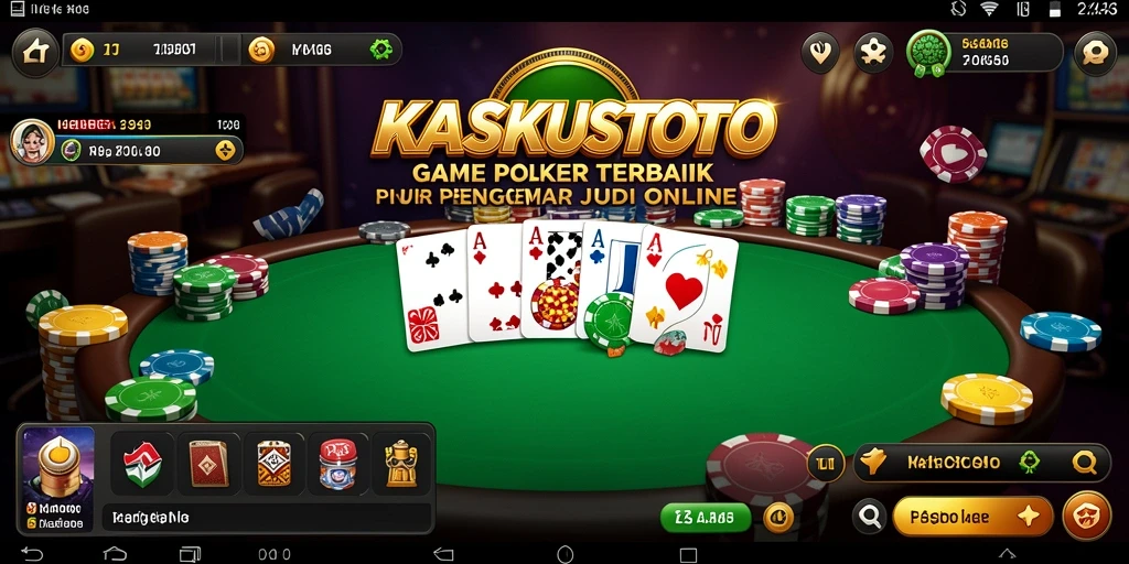 Tampilan gameplay Poker KASKUSTOTO yang menarik dan interaktif.