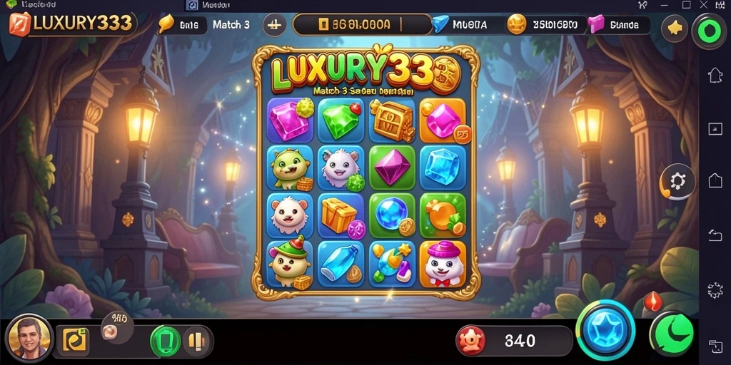Tampilan gameplay LUXURY333 yang penuh warna dan seru.
