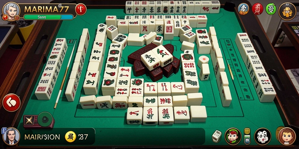 Tampilan gameplay <strong>MARIMA77</strong> yang seru dengan aksi Mahjong yang mendebarkan.
