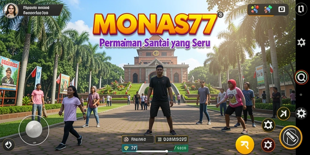 Tangkapan layar gameplay MONAS77 yang penuh warna dan menarik.
