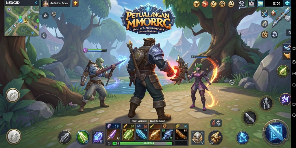 Screenshot menampilkan aksi seru dalam gameplay MMORPG.