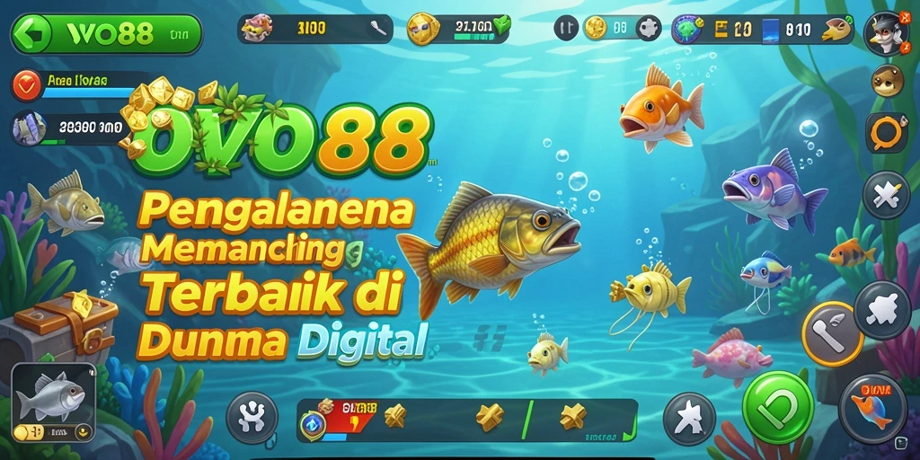 Tampilan gameplay OVO88 yang menampilkan aksi memancing seru.