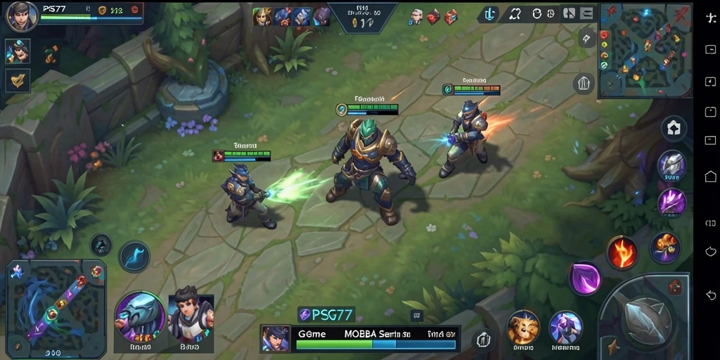 Tampilan menarik gameplay MOBA dengan aksi seru dan karakter unik.