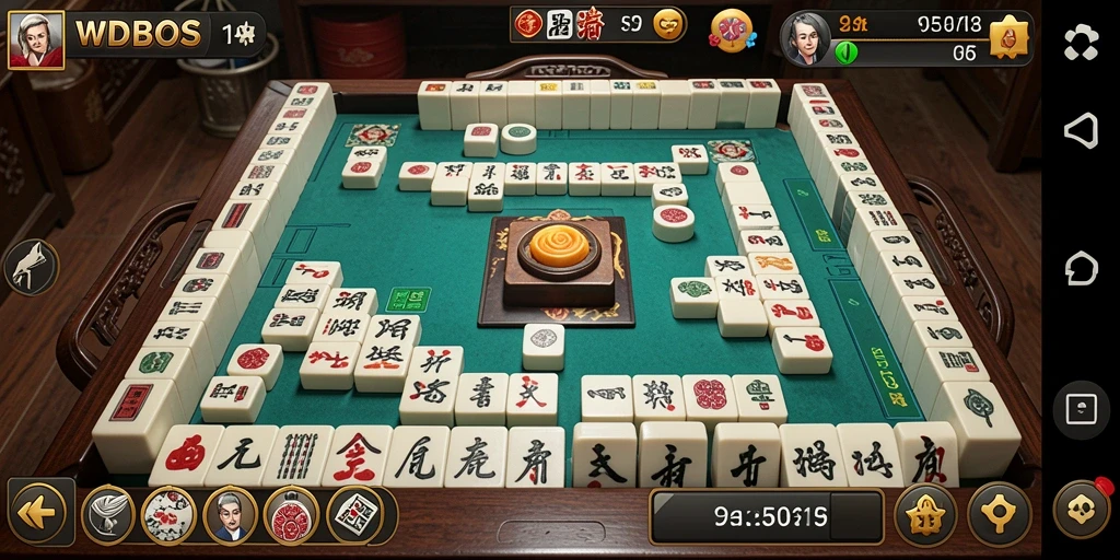 Gameplay menarik dalam WDBOS dengan visual Mahjong yang menawan.